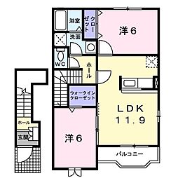 パツィエンテカプリコルノ2 2LDKの間取図画像