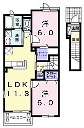マ・シェリミントC 2LDKの間取図画像