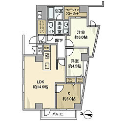 ライオンズマンション王子第5 4階2SLDKの間取り