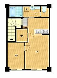 豊橋鉄道東田本線 新川駅 徒歩3分の賃貸マンション 2階1LDKの間取り