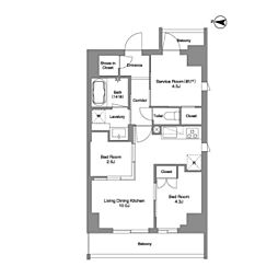 ＢＰＲレジデンス東日暮里 3階2SLDKの間取り