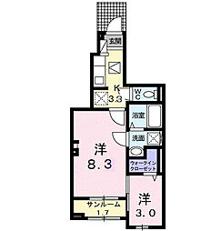 グレイスフル 1階2Kの間取り