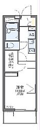 レオパレスWISTERIA 1Kの間取図画像