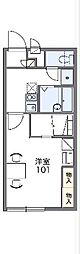 レオパレスサビア 1Kの間取図画像