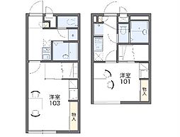 レオパレス豊岡 1Kの間取図画像