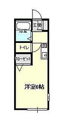 千曲荘 1階ワンルームの間取り