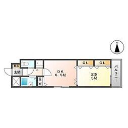 エスポワールシャトレ 1DKの間取図画像