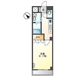 サニーメゾン安浦 1Kの間取図画像