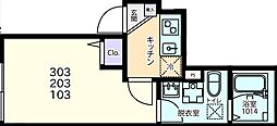川崎市川崎区鋼管通3丁目アパート 1Kの間取図画像