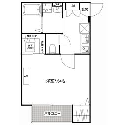 JR常磐線 柏駅 徒歩15分の賃貸アパート 1階1Kの間取り