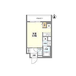 東急目黒線 武蔵小山駅 徒歩12分の賃貸マンション 1階ワンルームの間取り
