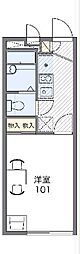 レオパレスエキノックスC 1Kの間取図画像