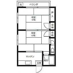 第二清孝荘 2Kの間取図画像