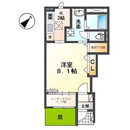 名古屋市営東山線 栄駅 バス18分 豊山幸田下車 徒歩2分の賃貸アパート 1階1Kの間取り