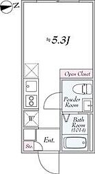 東武東上線 中板橋駅 徒歩6分の賃貸マンション 1階ワンルームの間取り
