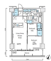 東京メトロ南北線 志茂駅 徒歩8分の賃貸マンション 5階2LDKの間取り