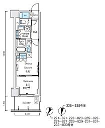 東京メトロ南北線 志茂駅 徒歩8分の賃貸マンション 5階1DKの間取り