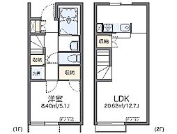 レオネクストカーザロッサ 1LDKの間取図画像