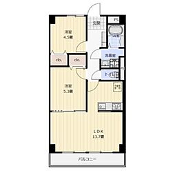 Osaka Metro長堀鶴見緑地線 蒲生四丁目駅 徒歩5分の賃貸マンション 2階2LDKの間取り