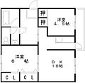 助松ハイツD棟1階4.7万円