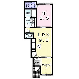 JR横浜線 淵野辺駅 バス12分 桜台2丁目下車 徒歩2分の賃貸アパート 1階1LDKの間取り