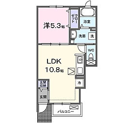 西武拝島線 西武立川駅 徒歩20分の賃貸アパート 1階1LDKの間取り