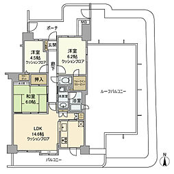 アドリーム川越 12階3LDKの間取り