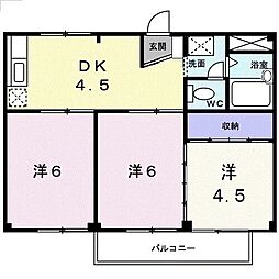 ハイツあさひ 3Kの間取図画像