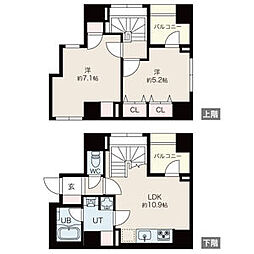 都営大江戸線 月島駅 徒歩2分の賃貸マンション 5階2LDKの間取り