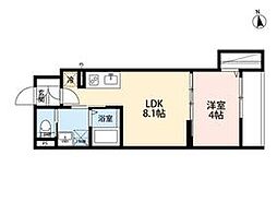 Ｆｉｏｒｅ　川越新宿町 1階1LDKの間取り