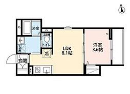Ｆｉｏｒｅ　川越新宿町 1階1LDKの間取り
