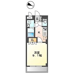 ブラン　ピエール 5階1Kの間取り