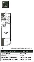 東京メトロ東西線 木場駅 徒歩11分の賃貸マンション 7階1Kの間取り