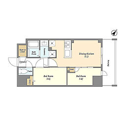 Ａｕｇｕｓｔａ　Ｒｅｓｉｄｅｎｃｅ　新小岩 10階2DKの間取り