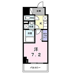 京急久里浜線 京急久里浜駅 徒歩3分の賃貸マンション 4階1Kの間取り
