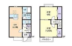 下妻リーズホールドII 1階2LDKの間取り