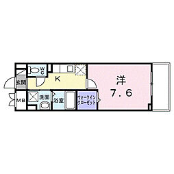 Ｃａｓａ南千住 2階1Kの間取り