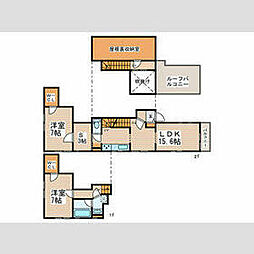 京王井の頭線 高井戸駅 徒歩6分の賃貸アパート 1階2SLDKの間取り