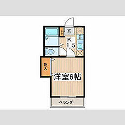 ブリュージュ鷹の台 1階1Kの間取り
