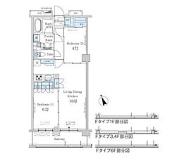 JR山手線 駒込駅 徒歩8分の賃貸マンション 1階2LDKの間取り
