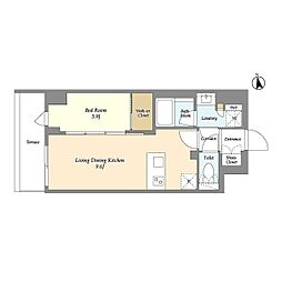 都営浅草線 戸越駅 徒歩6分の賃貸マンション 1階1LDKの間取り