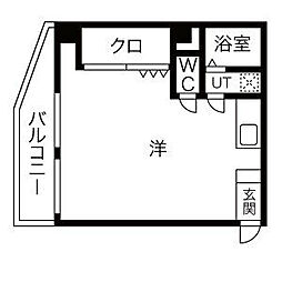 JR山手線 大塚駅 徒歩8分の賃貸マンション 4階ワンルームの間取り