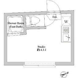 JR山手線 駒込駅 徒歩12分の賃貸アパート 1階ワンルームの間取り