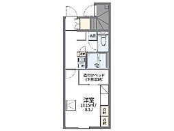 京王線 芦花公園駅 徒歩14分の賃貸アパート 1階1Kの間取り