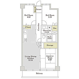 JR京浜東北・根岸線 鶴見駅 バス7分 三ツ池道下車 徒歩7分の賃貸マンション 6階3LDKの間取り