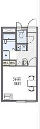 レオパレスギプフェル 2階1Kの間取り