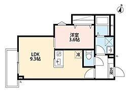京成松戸線 前原駅 徒歩10分の賃貸アパート 3階1LDKの間取り