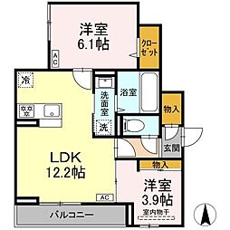 JR総武線 亀戸駅 徒歩15分の賃貸アパート 2階2LDKの間取り