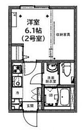 ＫＥＩＡＩ　ＲＥＳＩＤＥＮＣＥ　東村山 2階1Kの間取り