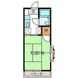 JR常磐線 藤代駅 徒歩7分の賃貸アパート 1階1Kの間取り